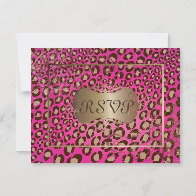 Vintage Leopard RSVPs require 5x7 invitations (Front)