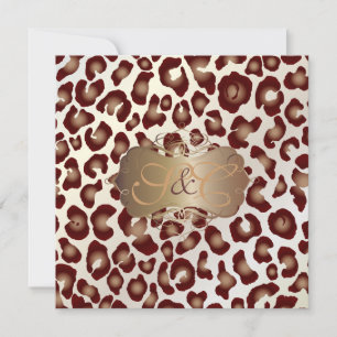 Vintage Leopard spots + swirls Invitation