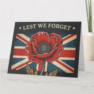 Vintage "Lest We Forget" Remembrance Day Poppy  Card