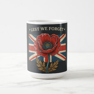 Vintage "Lest We Forget" Remembrance Day Poppy Coffee Mug