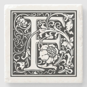 Vintage Letter "F" Stone Coaster
