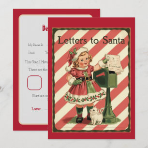 Vintage Letter From A Cute Baby To Santa Invitation