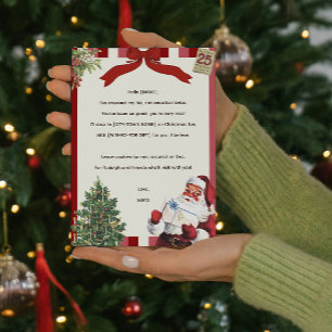 Vintage Letter from Santa's Desk Rhyming Christmas Invitation