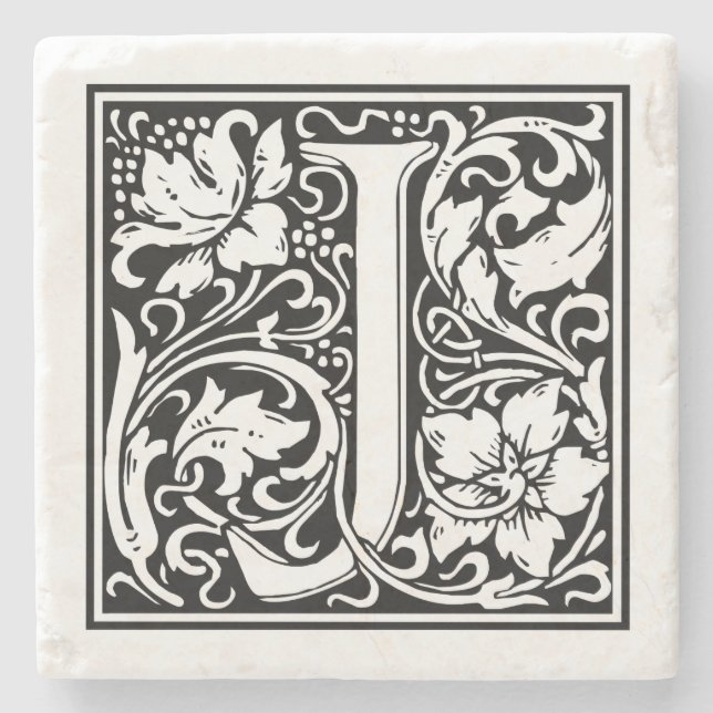 Vintage Letter "J" Stone Coaster (Front)