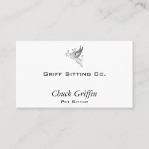Vintage Letter Press Griffin Line Art Business Card