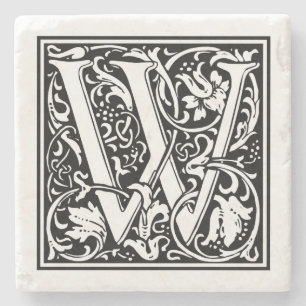 Vintage Letter "W" Stone Coaster