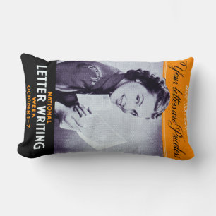 Vintage Letter Writing Lumbar Pillow