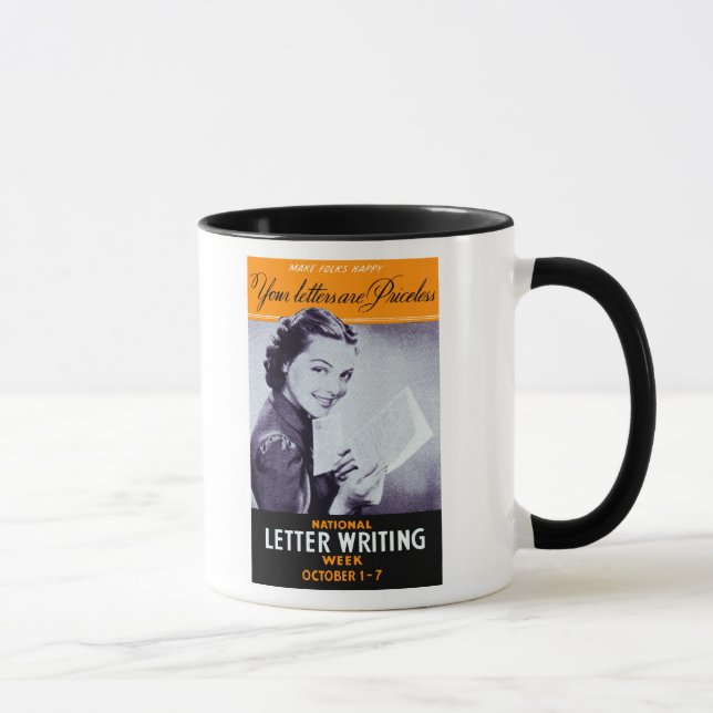 Vintage Letter Writing Mug (Right)