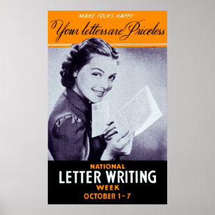 Vintage Letter Writing Poster