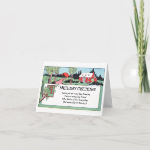 Vintage letterpress birthday greeting card