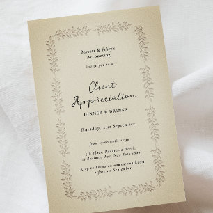Vintage Letterpress Client Appreciation Business Invitation