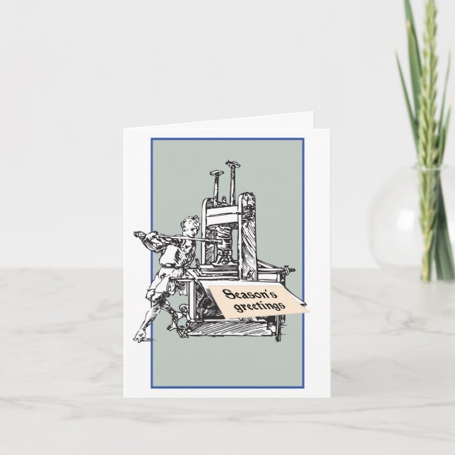 Vintage letterpress season's greetings card (Front)