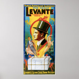 Vintage Levante Famous Australian Illusionist Poster
