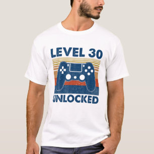 Vintage Level 30 Unlocked Funny Video Gamer 30Th B T-Shirt