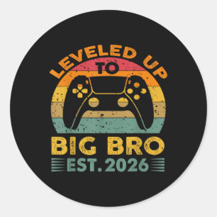Vintage Levelling Up To Big Bro 2026 Promoted To B Classic Round Sticker