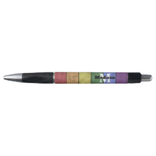 Vintage LGBT flag pride distresed rainbow Monogram Pen