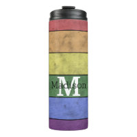 Vintage LGBT flag pride distresed rainbow Monogram