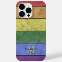 Vintage LGBT flag pride distressed black Monogram