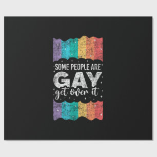 Vintage LGBT Pride Rainbow Some People Are Gay Get Wrapping Paper