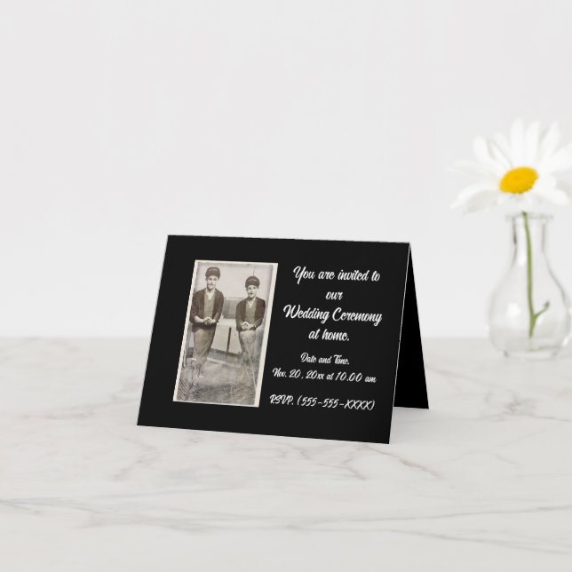 Vintage  LGBTQ Wedding Invitation Card (Small Plant)