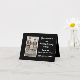 Vintage LGBTQ Wedding Invitation Card