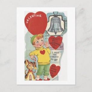 Vintage Liberty Bell Valentine Holiday Postcard