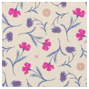 Vintage Liberty Flowers Drawing Cute Girly Floral Fabric
