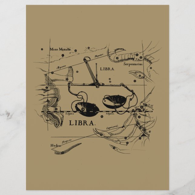 Vintage Libra Constellation Hevelius Style Flyer (Front)