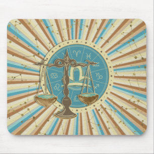 Vintage Libra Zodiac art Mouse Pad