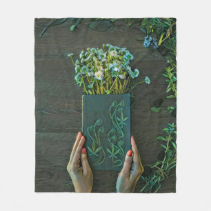 Vintage library artwork fleece blanket