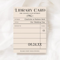 Vintage Library Book Card Wedding Escort Cards
