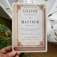 Vintage Library Book Cover Wedding Invitation