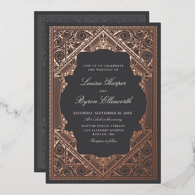 Vintage Library Book Wedding (Front/Back)