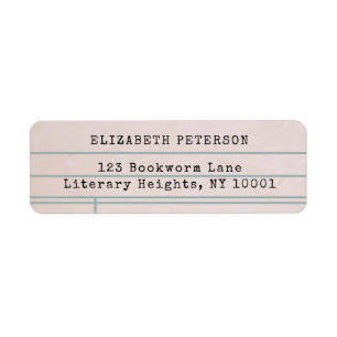 Vintage Library Card Bookish Book Return Address
