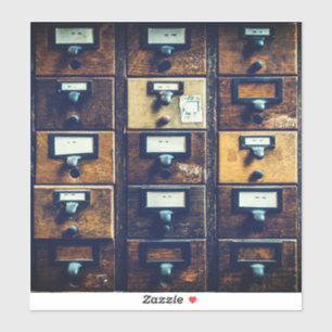 Vintage library card catalogue wood cabinet