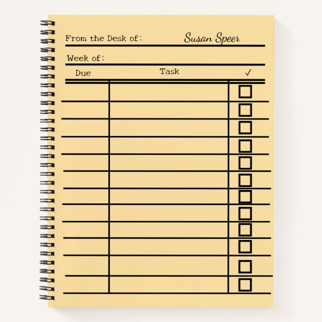 "vintage library card spiral notebook-personalized notebook (Front)