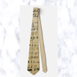 Vintage Library Card Tie