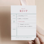 Vintage Library RSVP Card<br><div class="desc">This Wedding RSVP Card from the Charlotte Collection is inspired by a vintage library card. Makes a perfect addition to a literary themed wedding!</div>