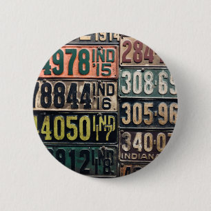 Vintage License Plates 2 Inch Round Button