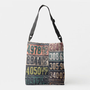 Vintage License Plates Crossbody Bag
