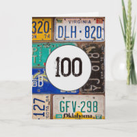 Vintage License Plates for 100th Birthday