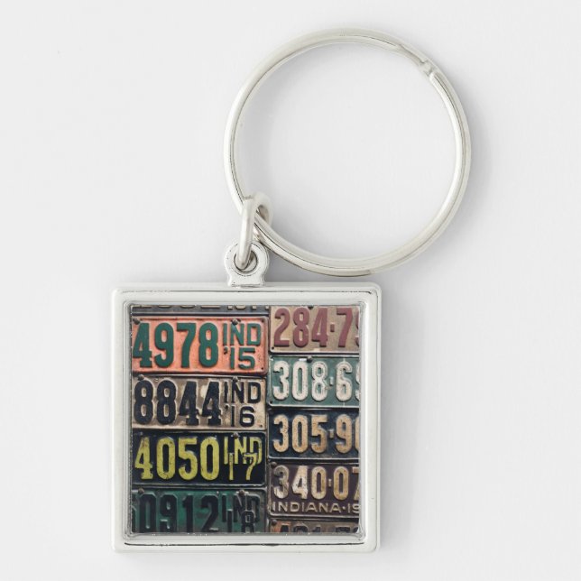 Vintage License Plates Keychain (Front)
