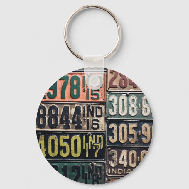 Vintage License Plates Keychain (Front)