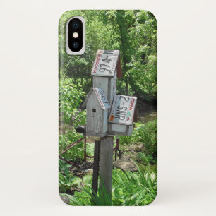 Vintage License Plates Weathered Bird House Nature Case-Mate iPhone Case