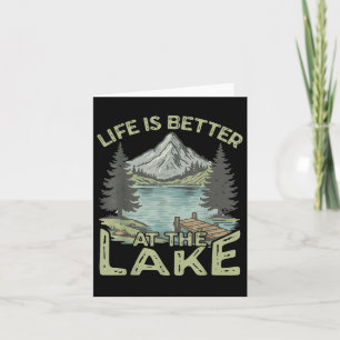 Vintage Life Is Better At The Lake Funny Boating L Card