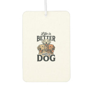Vintage Life Is Better With a Dog Vector Design_1 Air Freshener