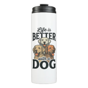 Vintage Life Is Better With a Dog Vector Design_1 Thermal Tumbler