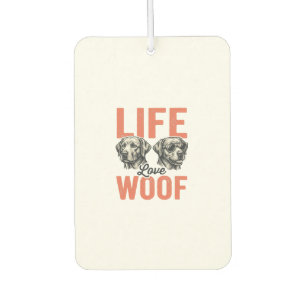 Vintage Life Love Woof Dog Graphic Design_1 Air Freshener