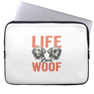 Vintage Life Love Woof Dog Graphic Design_1 Laptop Sleeve