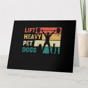 Vintage Lift Heavy Pet Dogs Funny Fitness Card